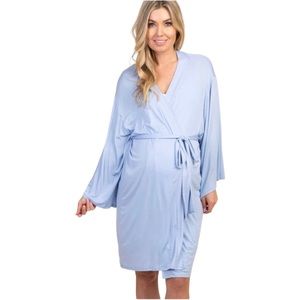 Beautiful Baby Blue Pinkblush Delivery Nursing Maternity Robe
